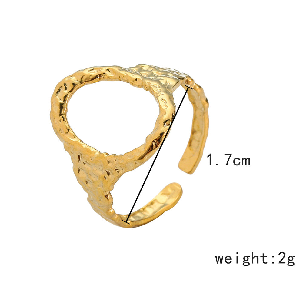 Golden Open O-Shaped Circle Ring