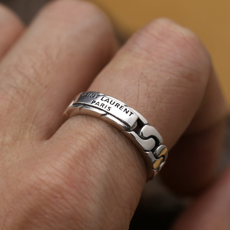 S925 Sterling Silver Jewelry Creative Chain Ring Silver Ring