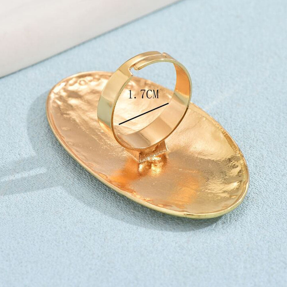 Golden Fashionable Exaggerated Finger Ring For Women