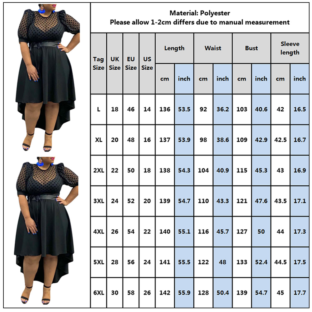 Polka Dot Printed Dress Women Solid Black Elegant