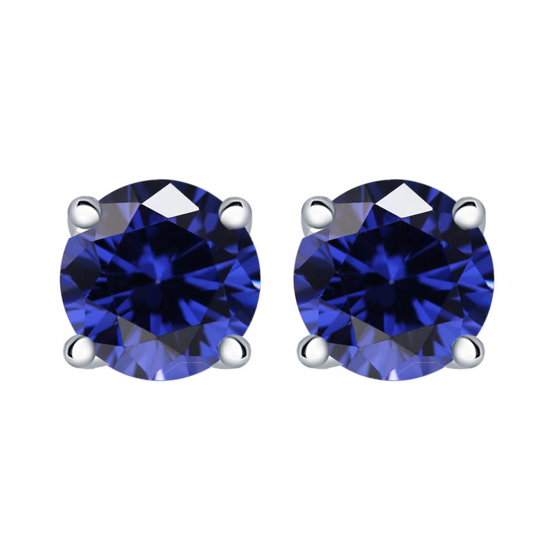 December Birthday Stone Stud Earrings For Women