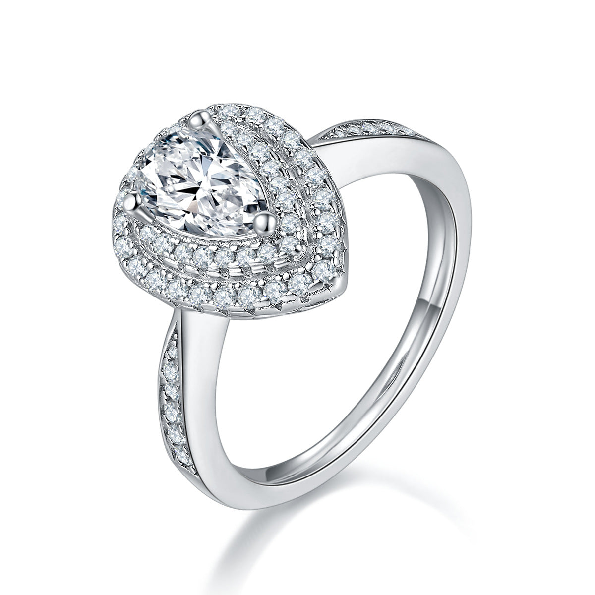 Moissanite Water Drop Pear-shaped S925 Sterling Silver Jewelry Suit