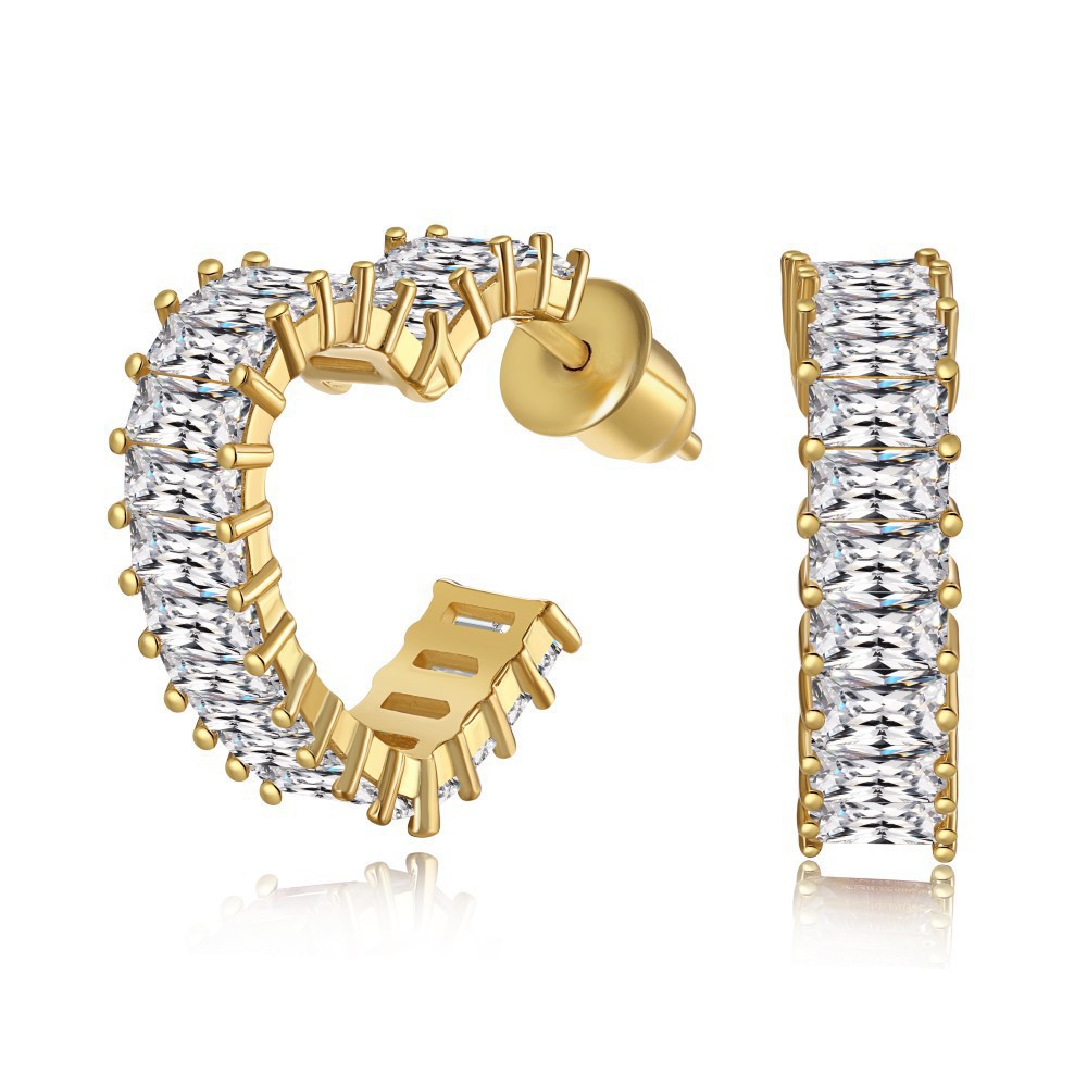 Hollow Heart Gang Drill Stud Earrings For Women