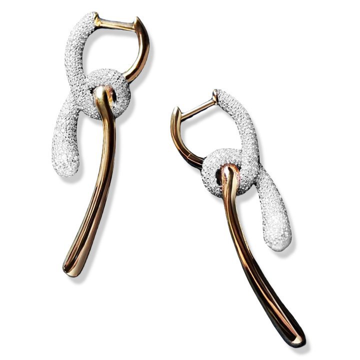 Winding Knotted Metal Matching Zircon Earrings For Women