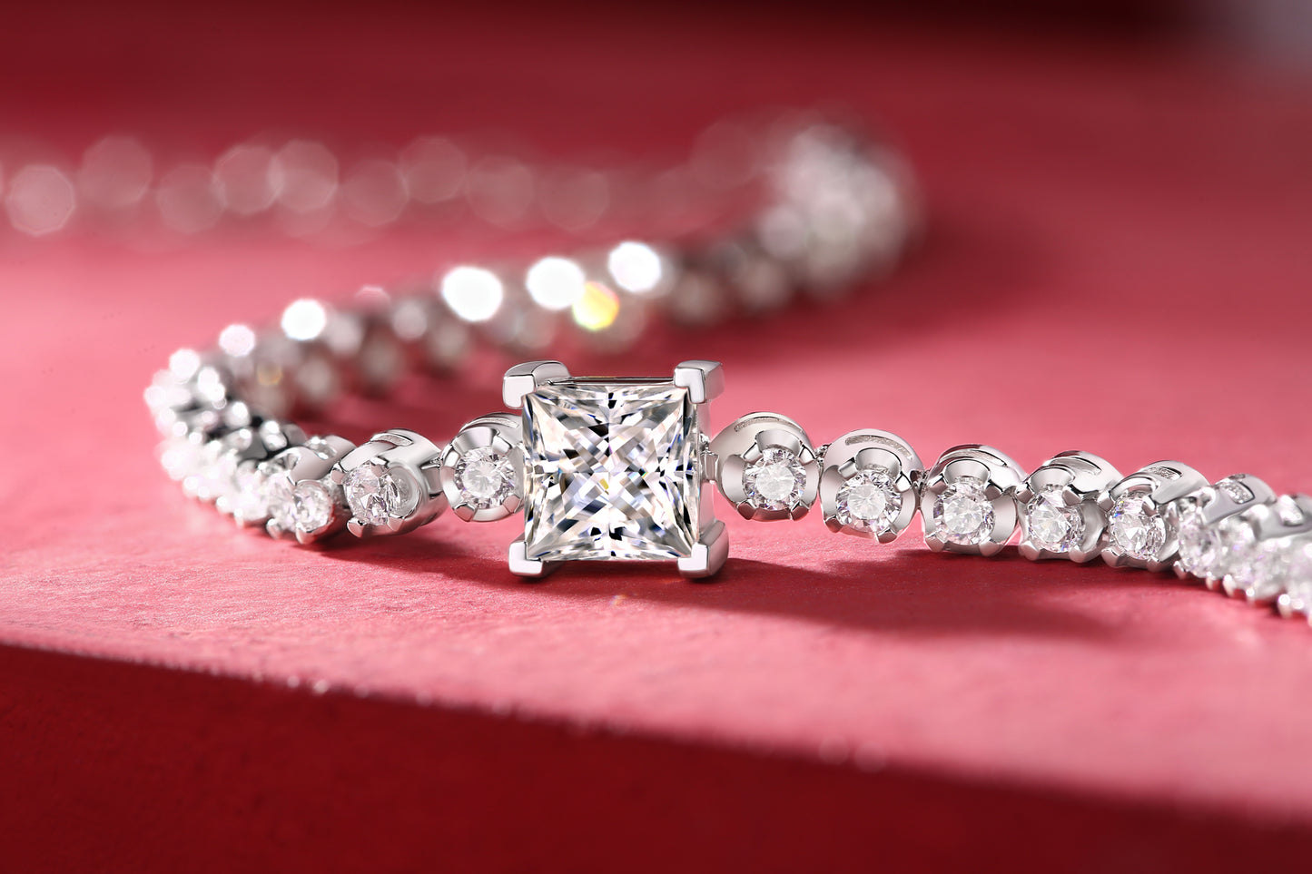 1Rubik’s Cube Luxury Fashion Mosan Diamond Silver Jewelry Comparable To Natural Diamond Bracelet Prohibit TikTok sales