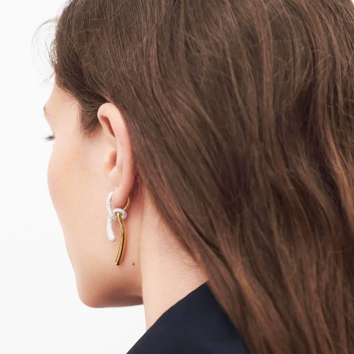 Winding Knotted Metal Matching Zircon Earrings For Women