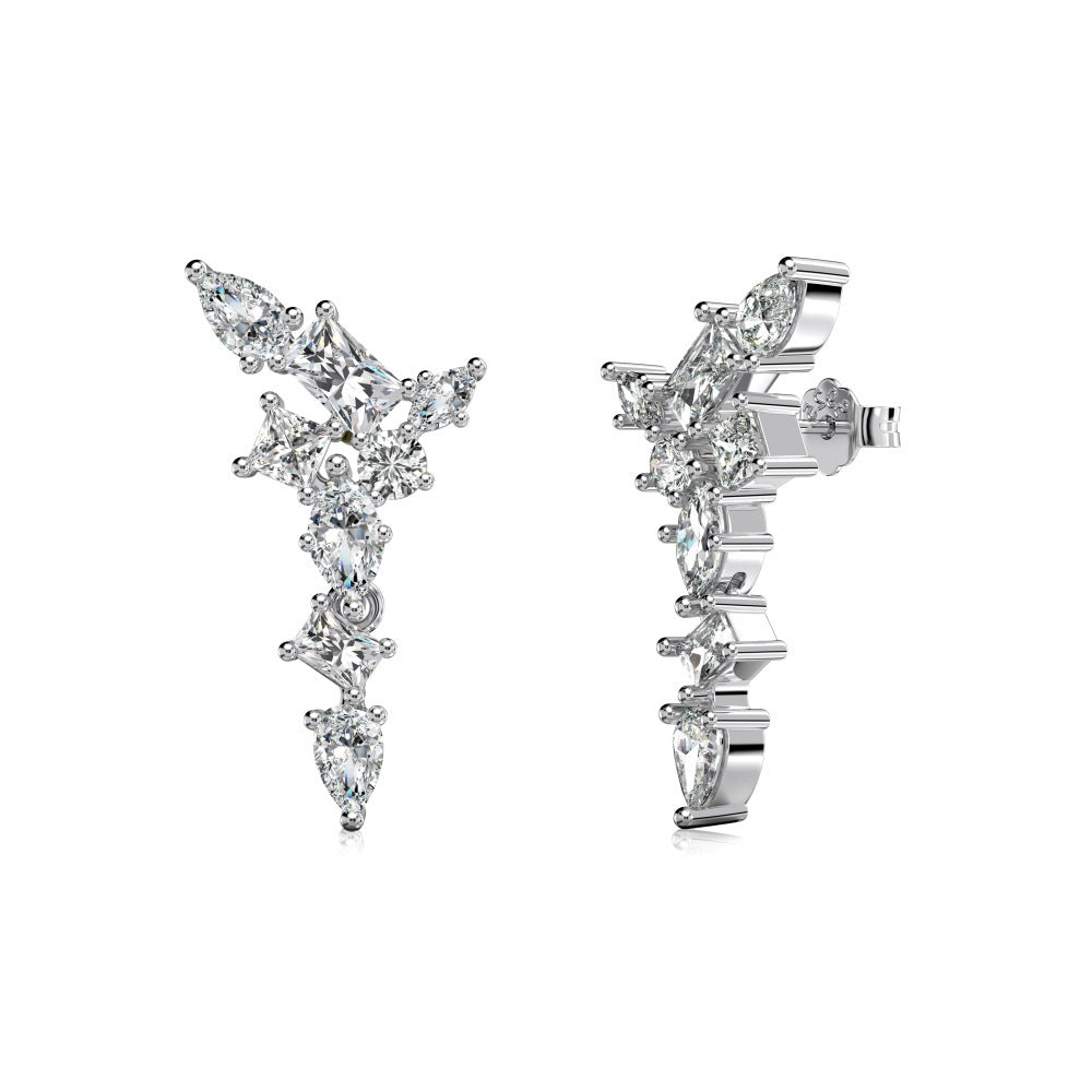 Sterling Silver Tassel Casual Stud Earrings For Women