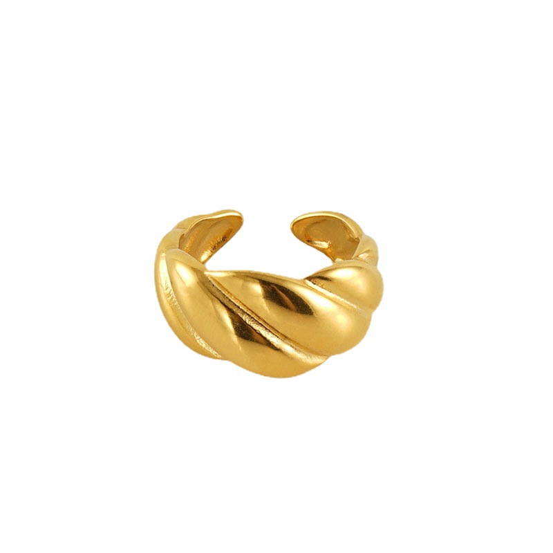 Fashionable Stainless Steel 18k Gold Geometric Ring