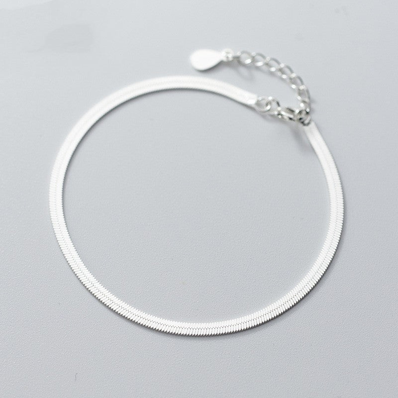 Designer-style Flat Snake Chain Bracelet