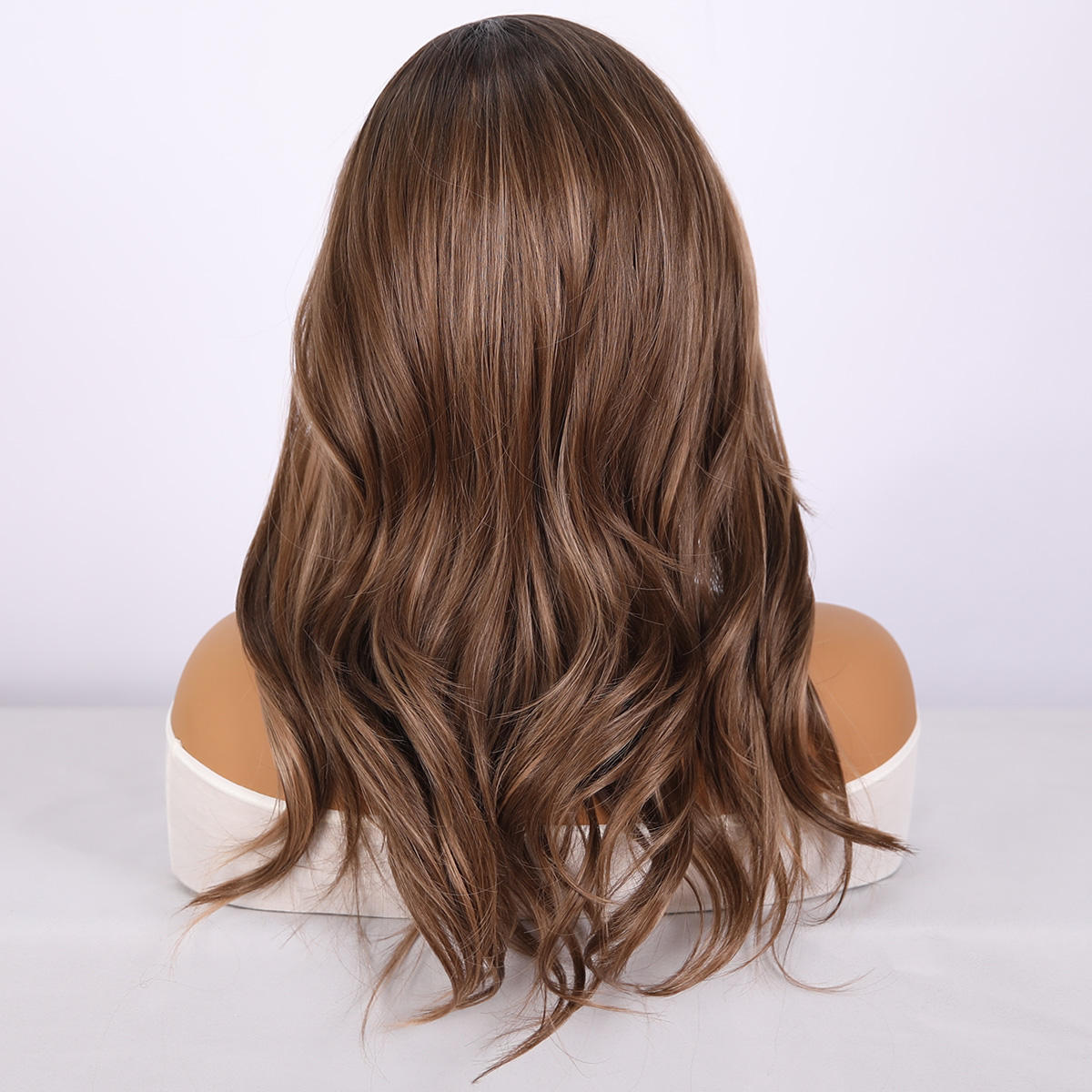 Best-selling Fashion Fake Synthetic Lace Front Brown Gradient Curly Wig Long Braided Wig