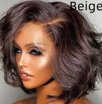 Front-lace European And American Fashion Short Curly With Big Waves Wig Cap