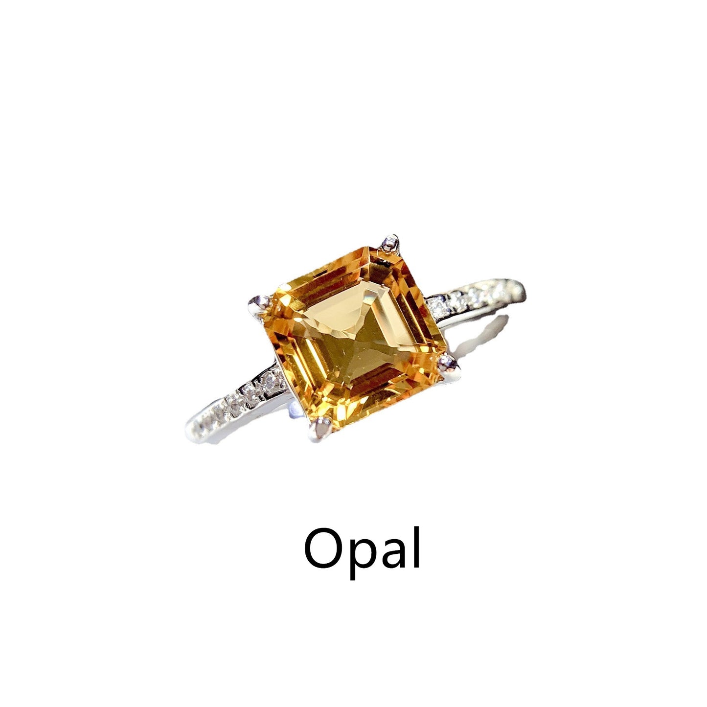 Natural Citrine Ring Silver Jewelry Trendy Exquisite