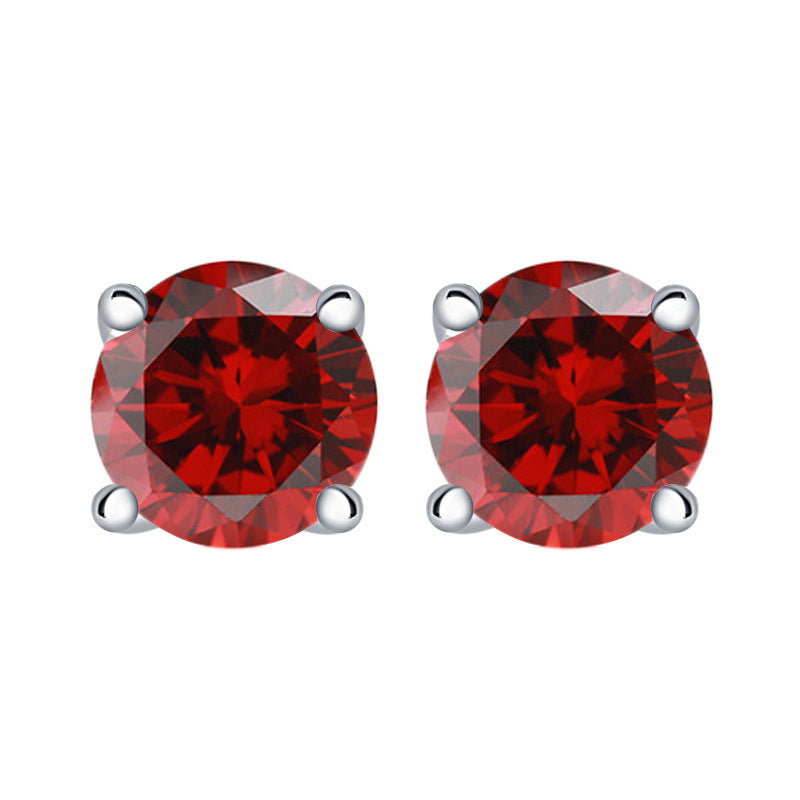 December Birthday Stone Stud Earrings For Women