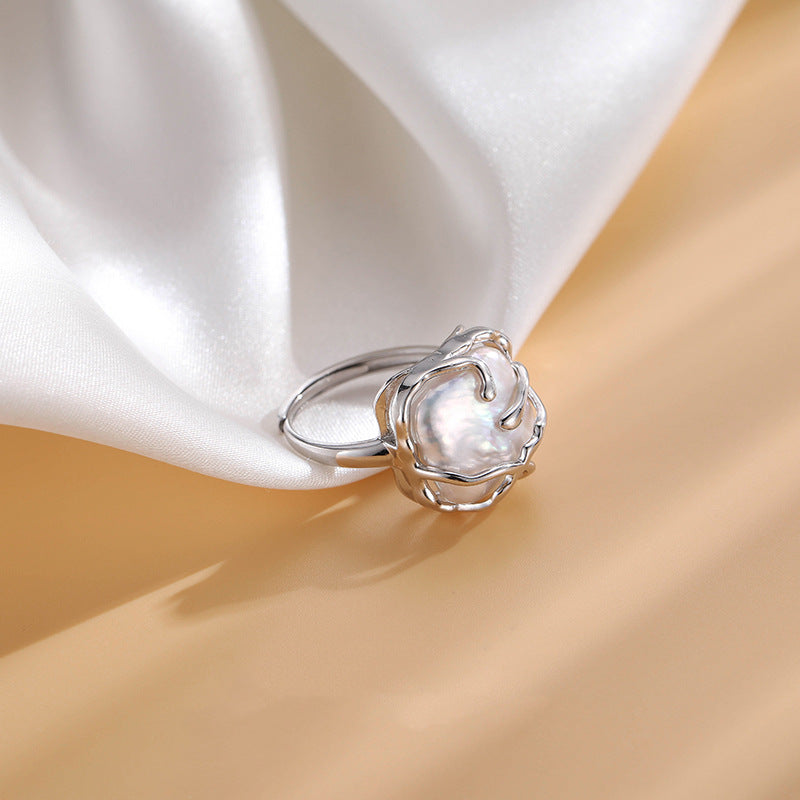 Sweet And Cool Vine-Entwined Pearl Ring For Women