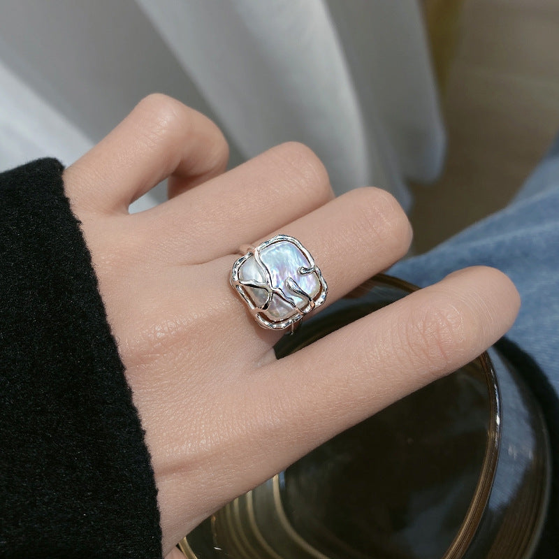 Sweet And Cool Vine-Entwined Pearl Ring For Women