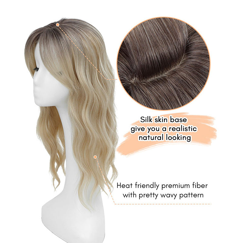 Womens Hollow Mesh Lace Figure-8 Water Wave Hair Extension Piece For Wigs