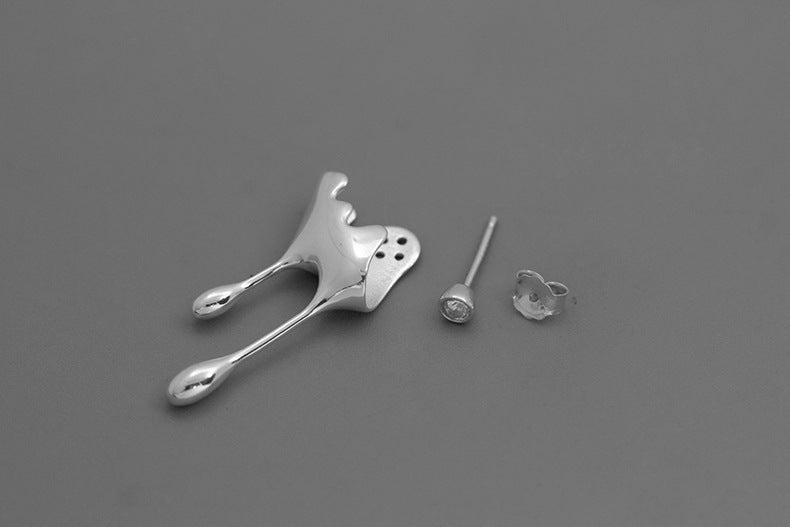 Asymmetric Sterling Silver Earrings for women