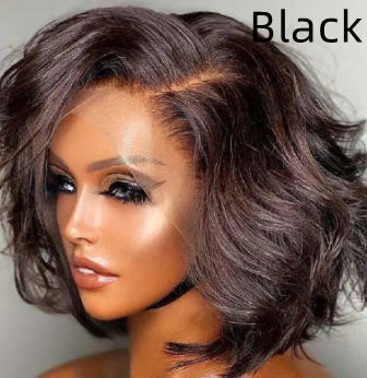 Front-lace European And American Fashion Short Curly With Big Waves Wig Cap