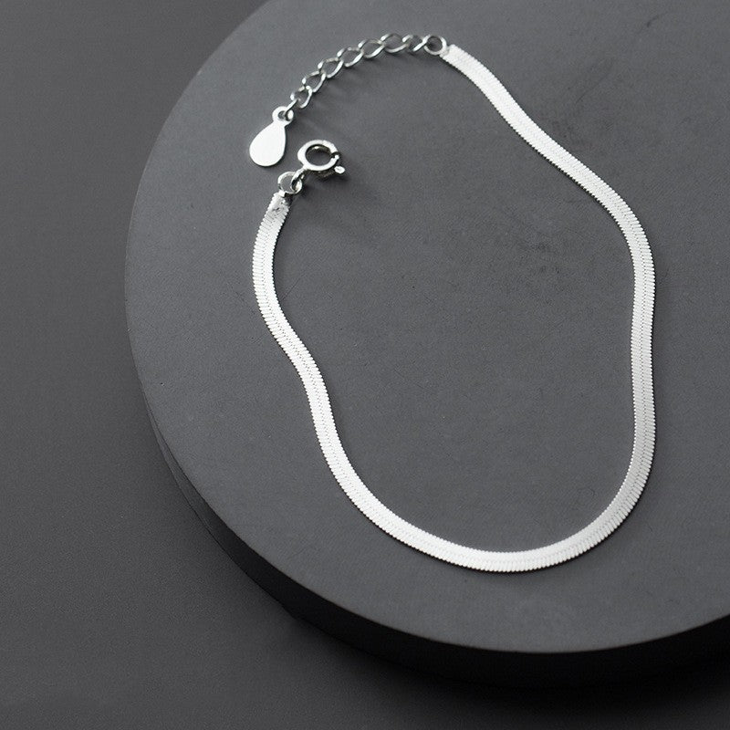 Designer-style Flat Snake Chain Bracelet