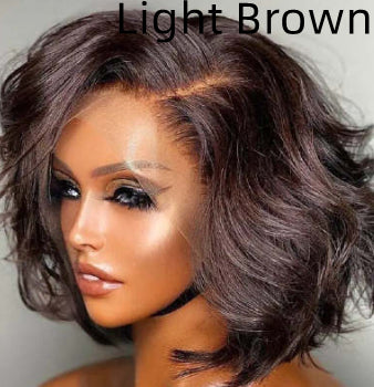 Front-lace European And American Fashion Short Curly With Big Waves Wig Cap
