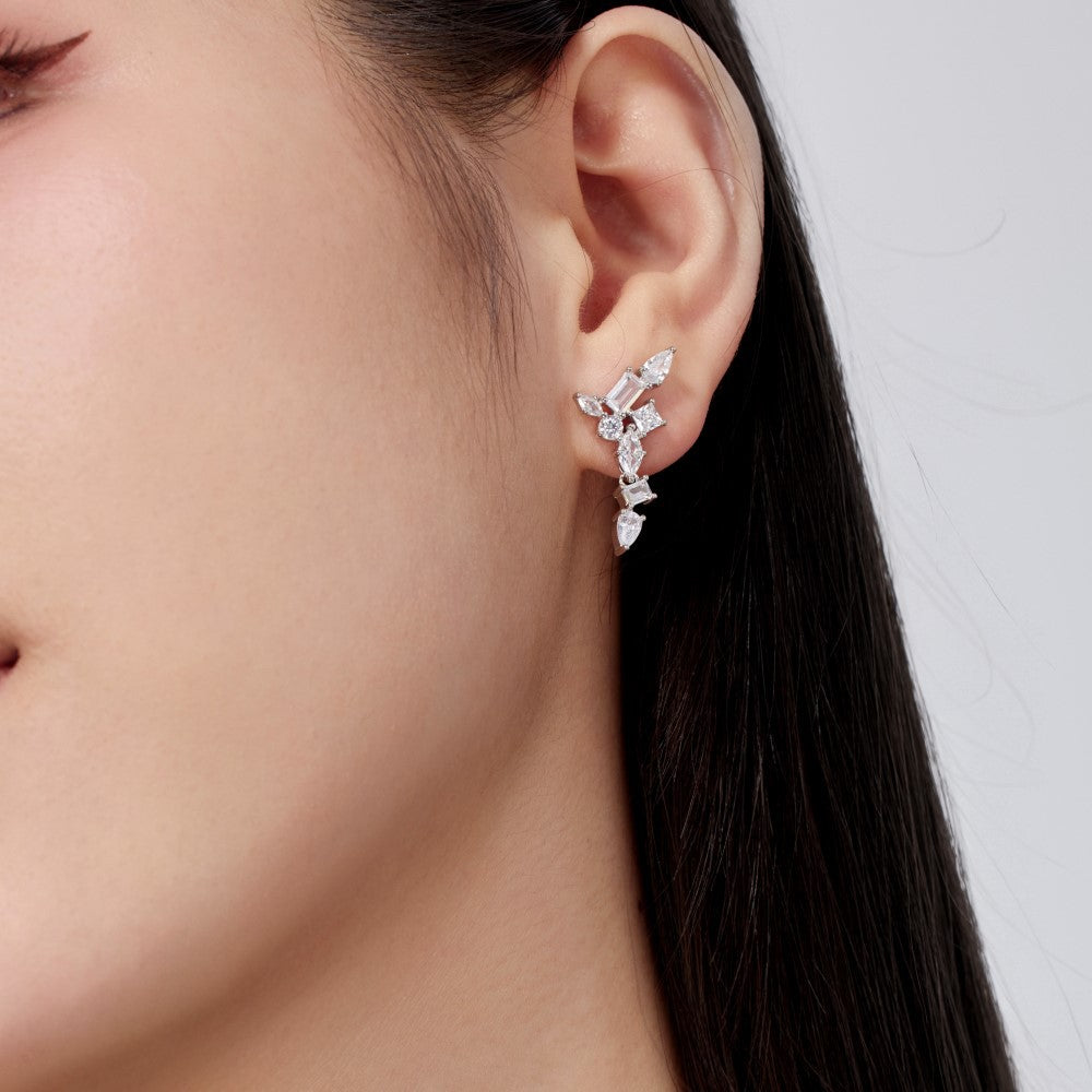 Sterling Silver Tassel Casual Stud Earrings For Women