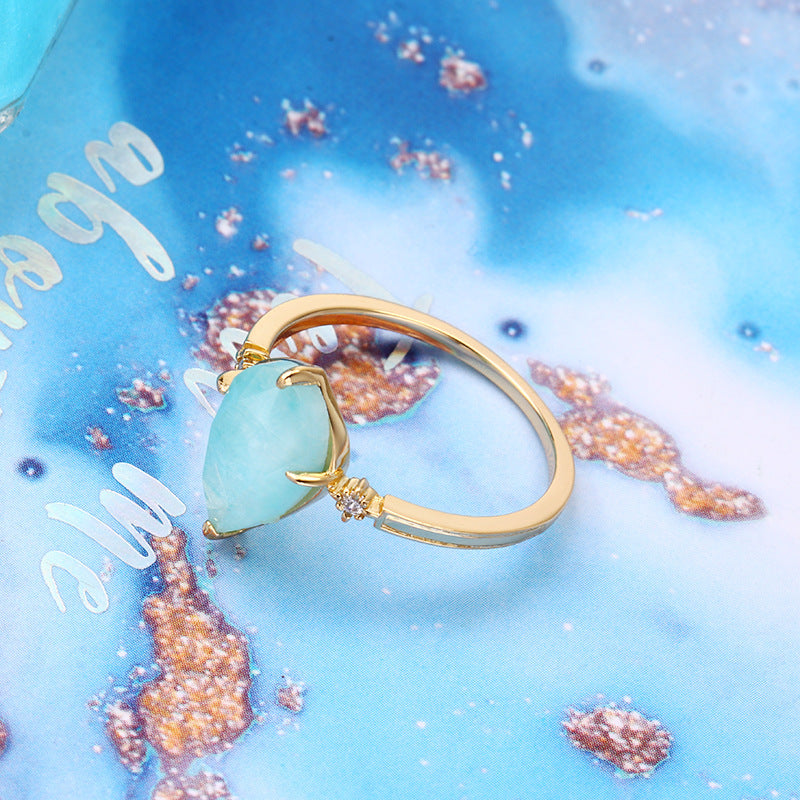 Jewelry Sterling Silver Amazonite White Crystal Ring