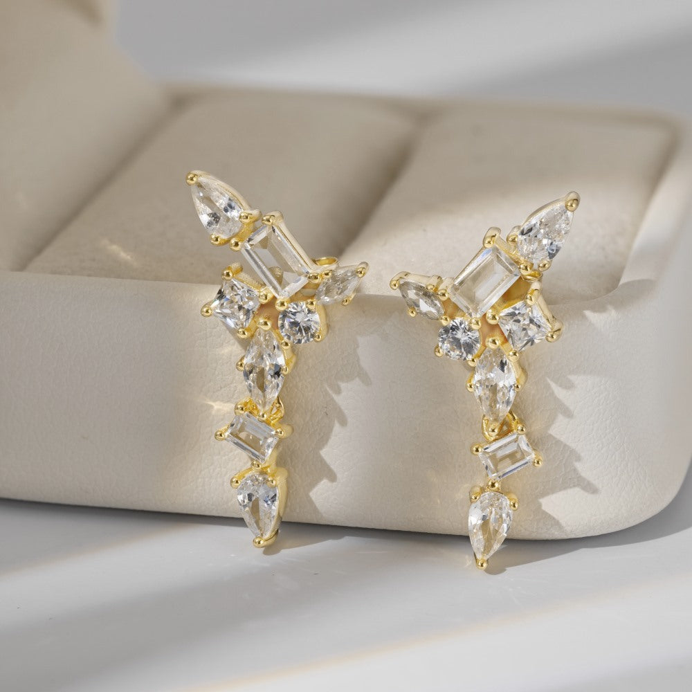 Sterling Silver Tassel Casual Stud Earrings For Women