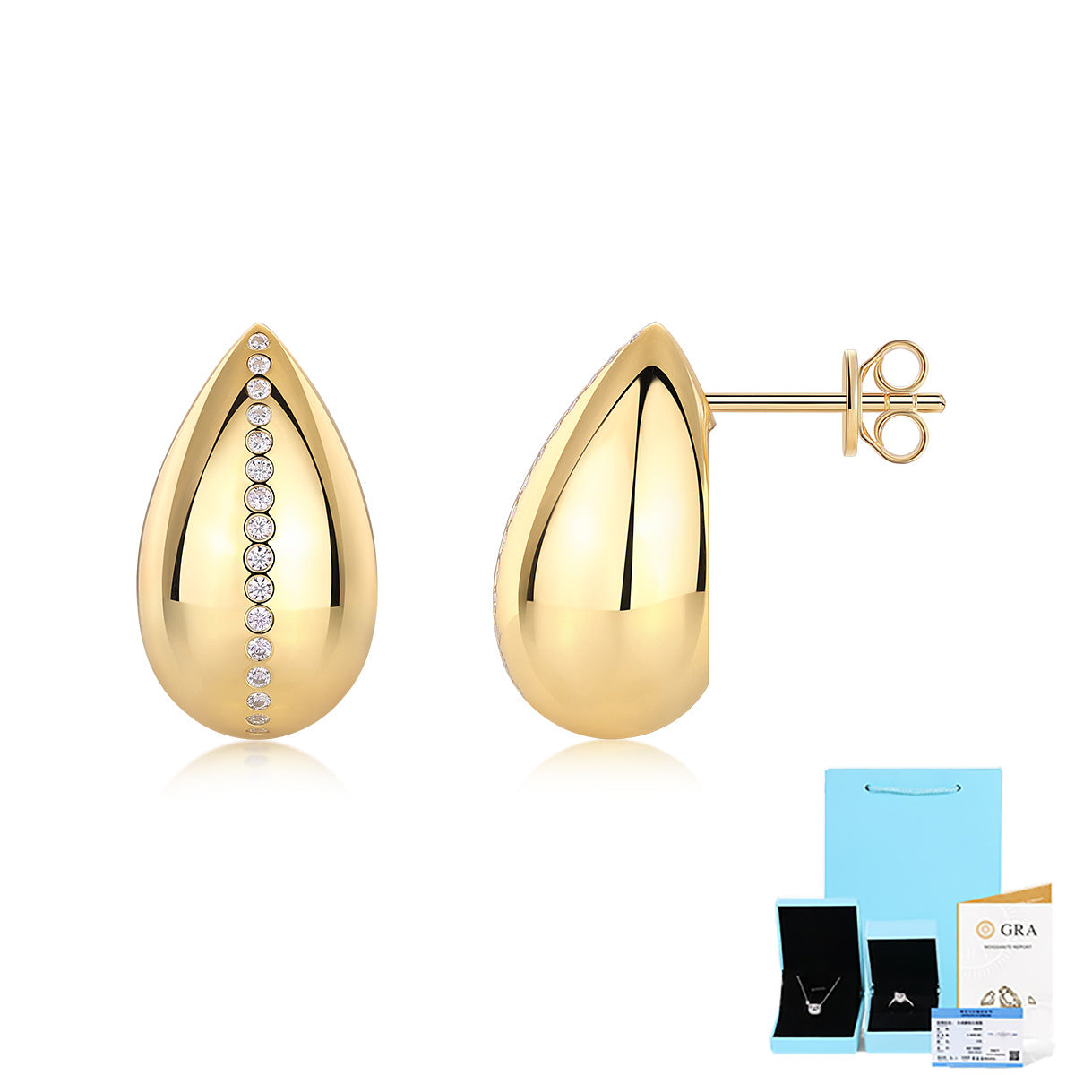 Fashionable Golden 925 Silver Earrings Women