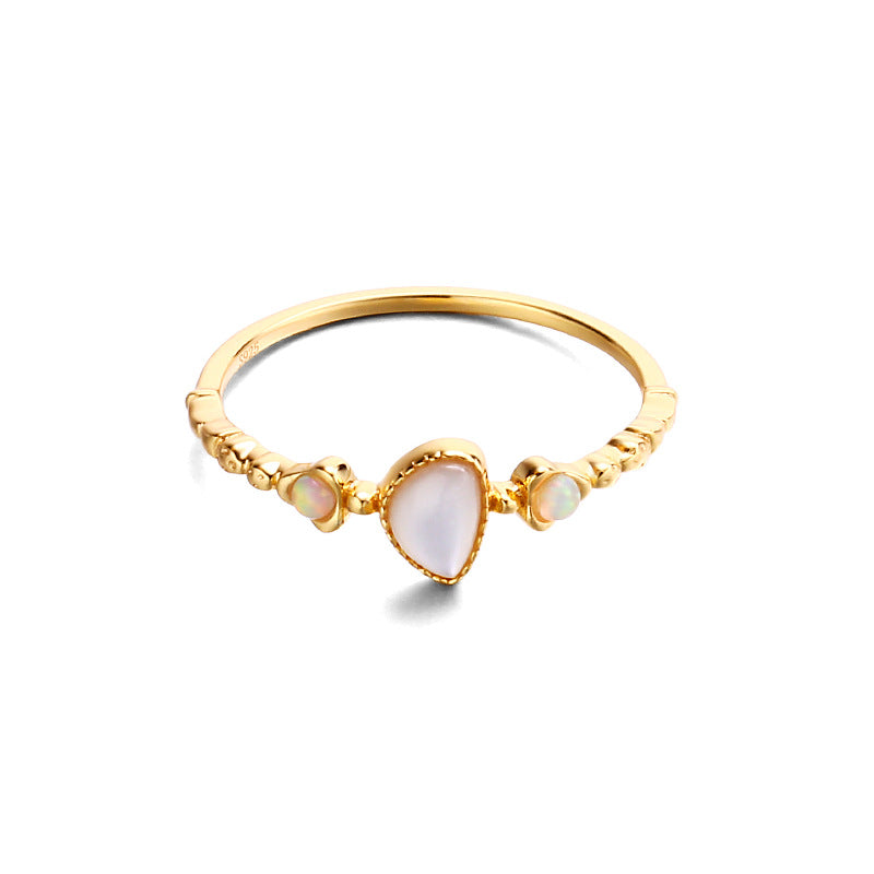 Vintage Light Jewelry Ornament Silver Natural Ring