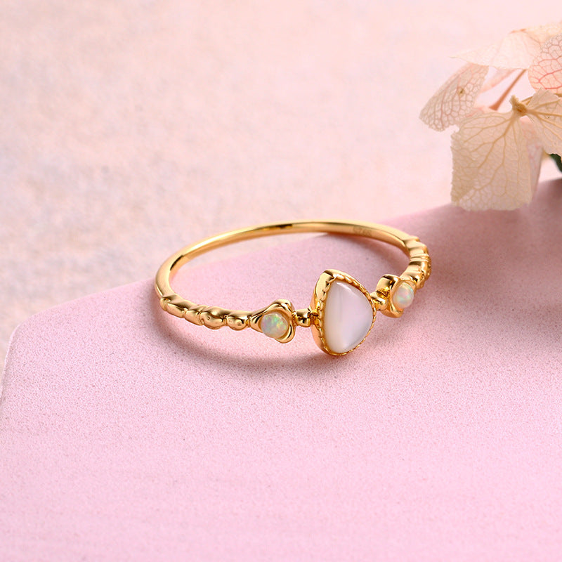 Vintage Light Jewelry Ornament Silver Natural Ring