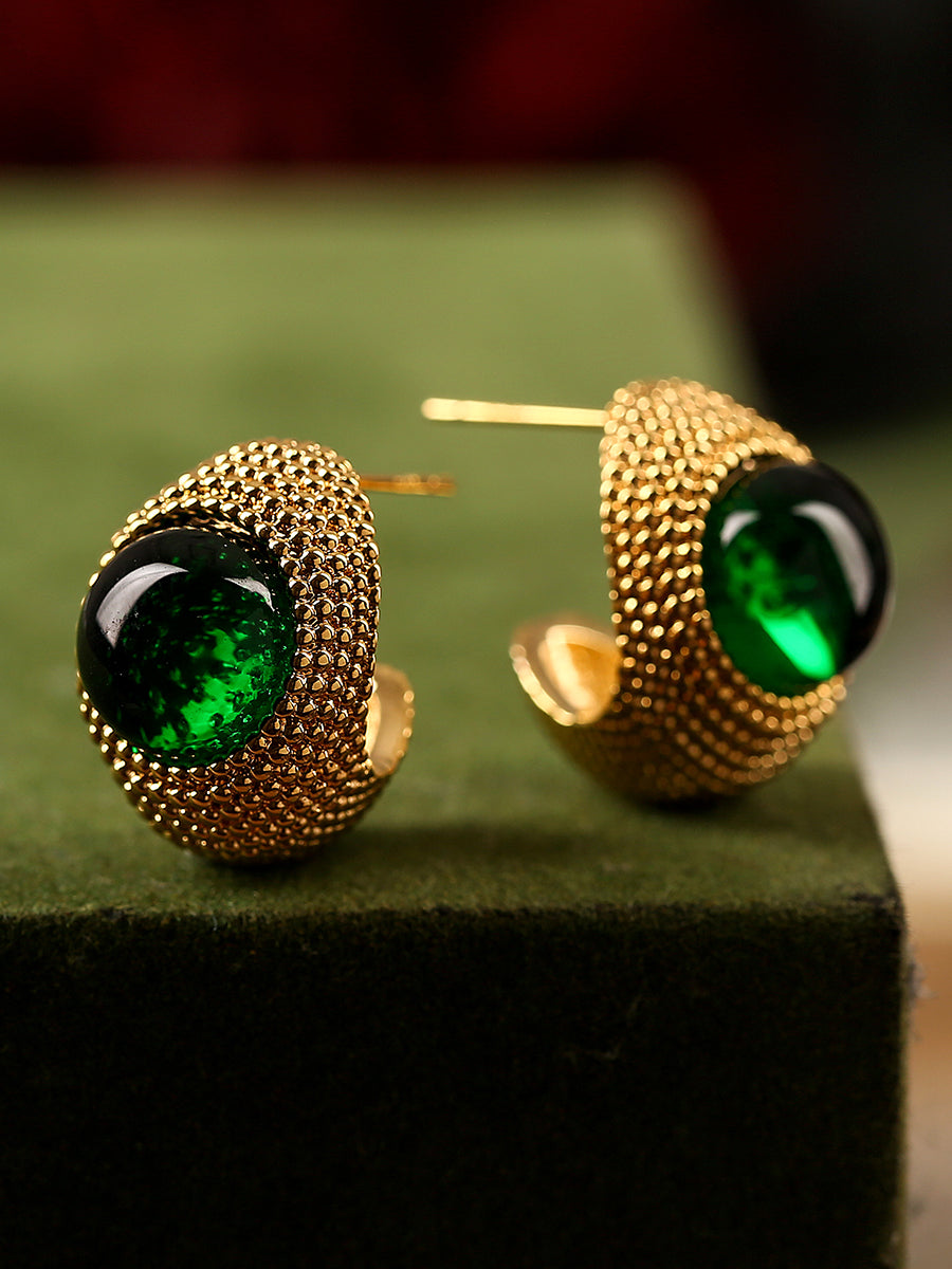 Crystal Silver Pin Earrings Women