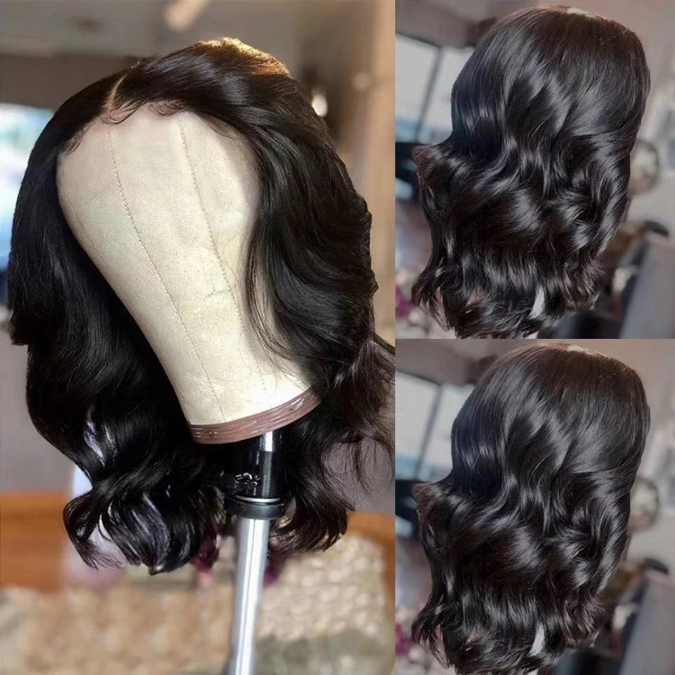 Front-lace European And American Fashion Short Curly With Big Waves Wig Cap