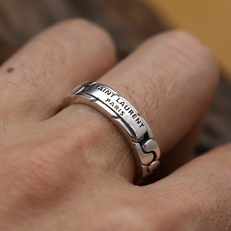 S925 Sterling Silver Jewelry Creative Chain Ring Silver Ring