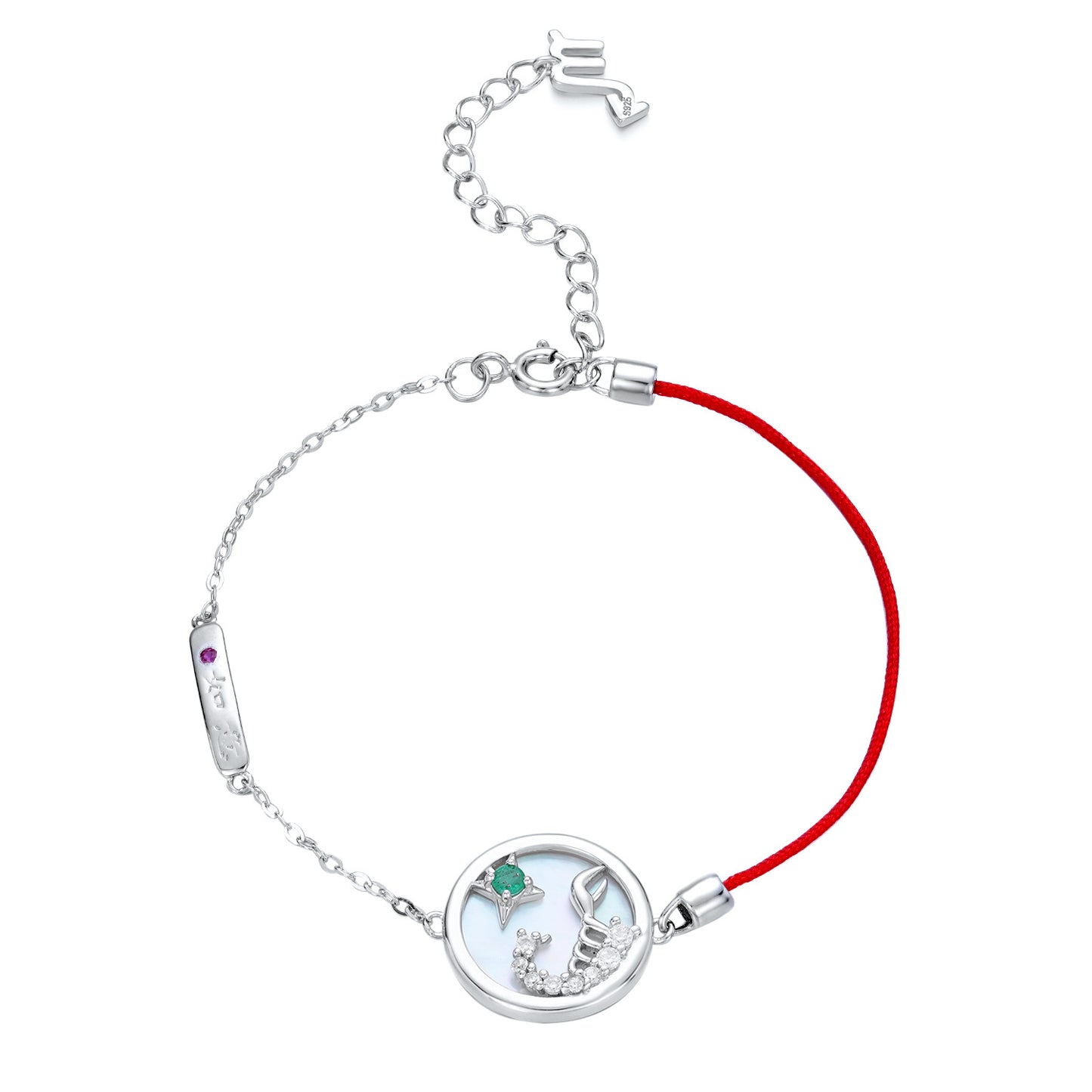 Simple Emerald Jewelry Scorpio Constellation Bracelet S925 Silver Original Design