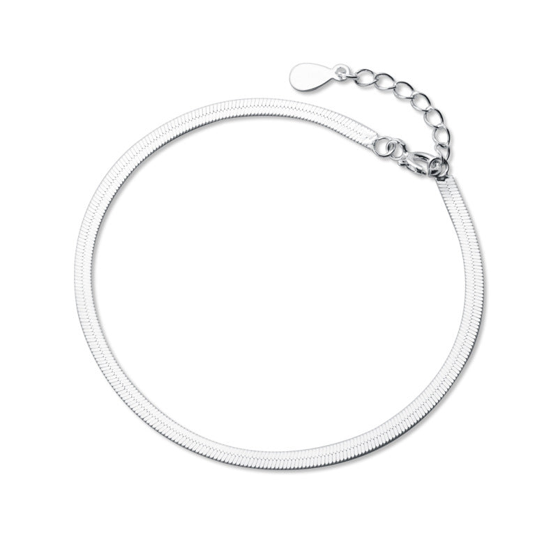 Designer-style Flat Snake Chain Bracelet