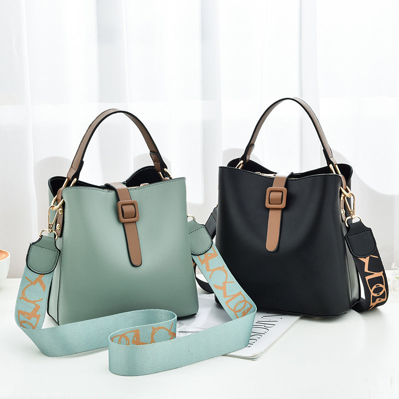 Trendy Fashion Shoulder Bag - Crossbody Foreign Trade Bucket Custom Logo Women's Messenger Bags PU Lady Bag