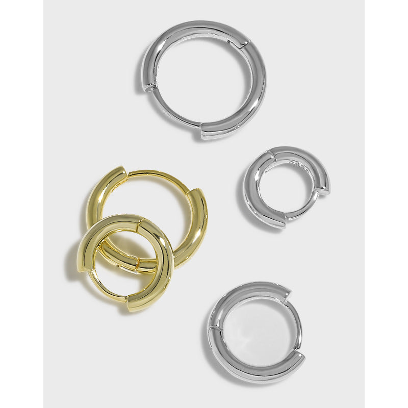 MinimalistVersatile Geometric Circle Sterling Silver Earrings For Women