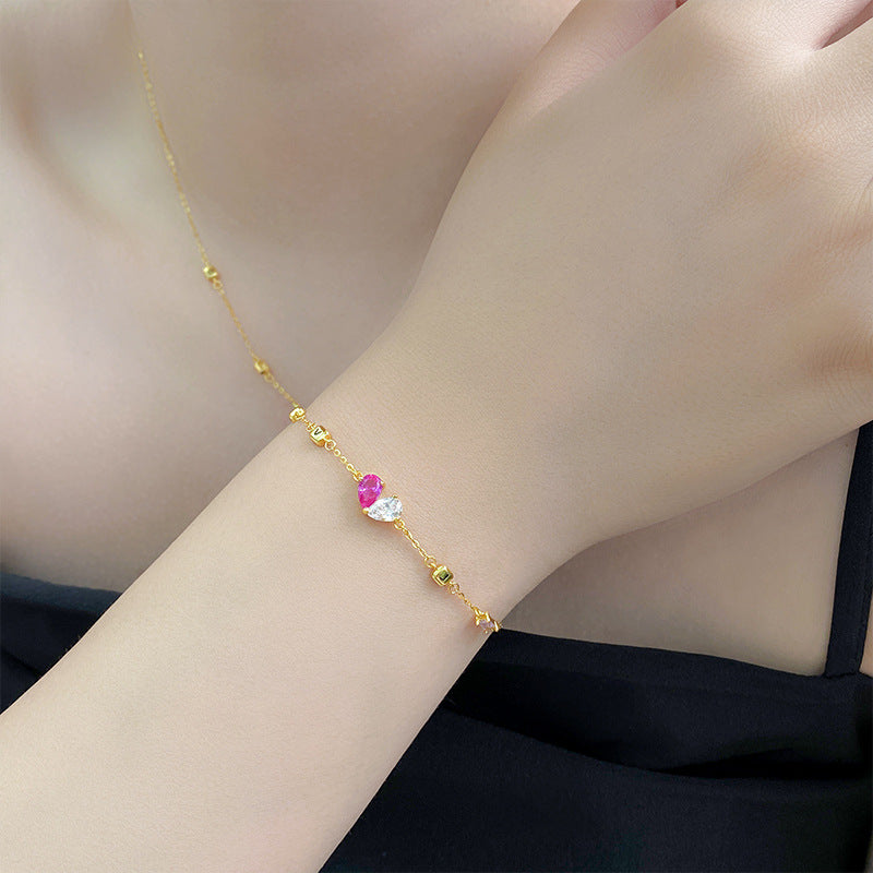 LOVE Letter Bracelet Women S925 Sterling Silver High-end Heart Jewelry