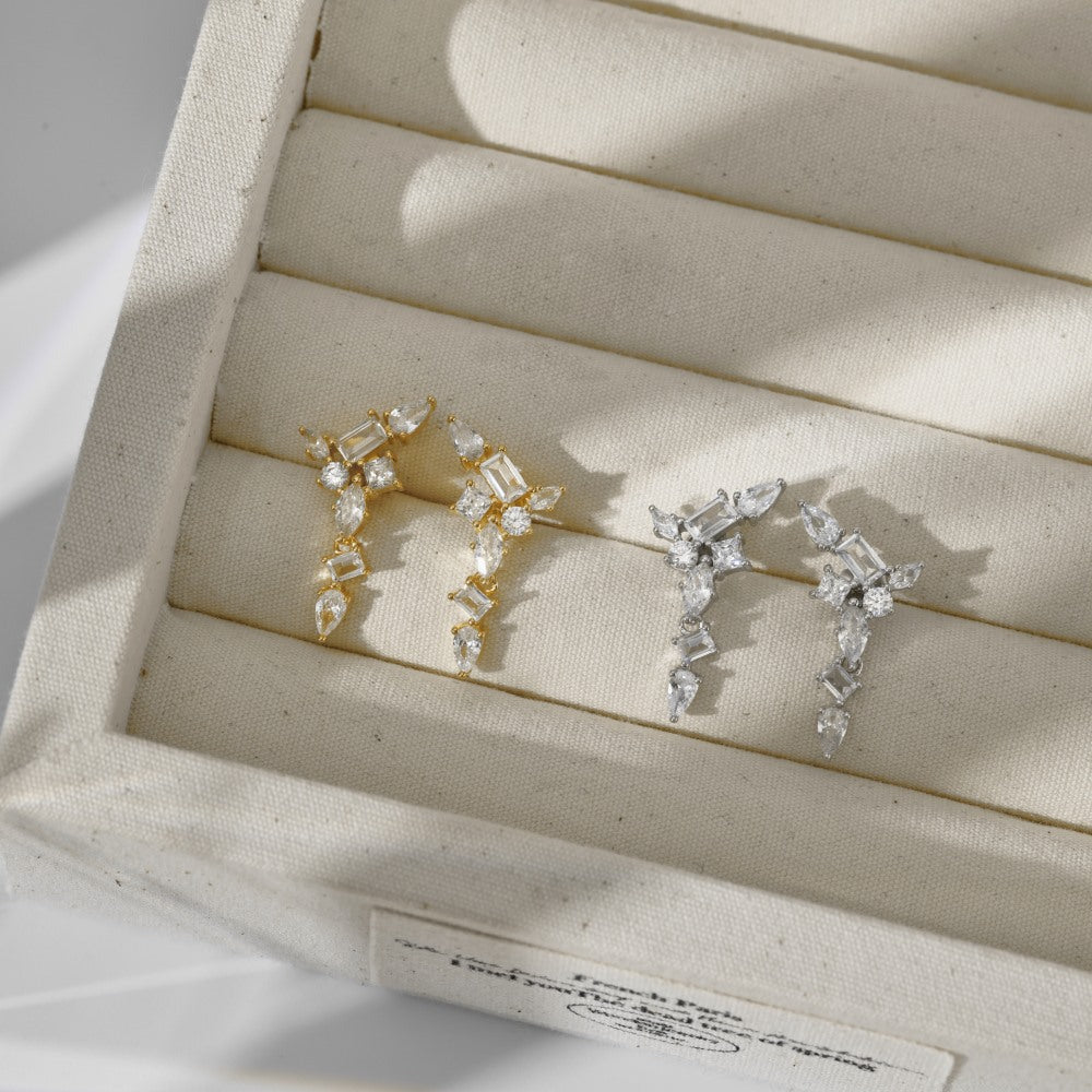 Sterling Silver Tassel Casual Stud Earrings For Women