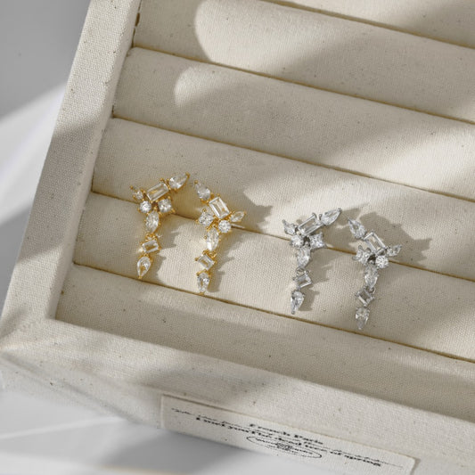Sterling Silver Tassel Casual Stud Earrings For Women