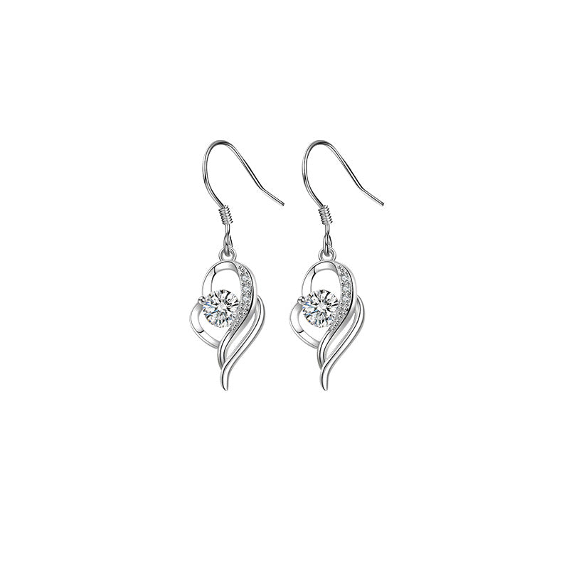 Sterling Silver Mosang Diamond Earrings For Women