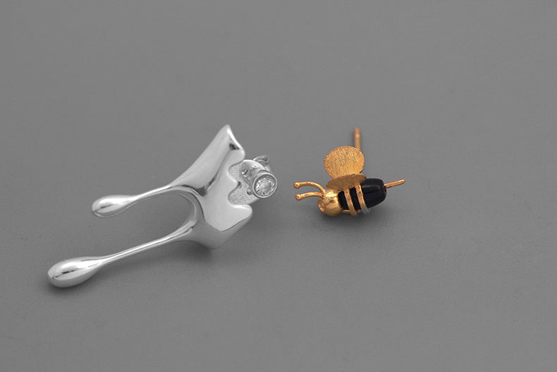 Asymmetric Sterling Silver Earrings for women