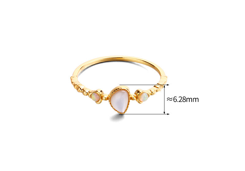 Vintage Light Jewelry Ornament Silver Natural Ring