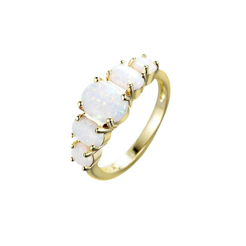 Cross-border European And American Fashion Opal Ring