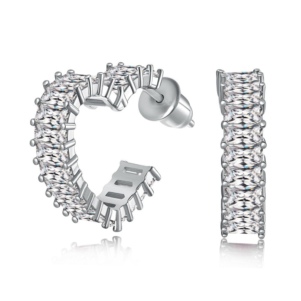 Hollow Heart Gang Drill Stud Earrings For Women