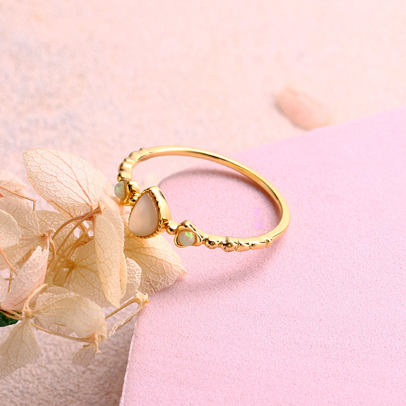 Vintage Light Jewelry Ornament Silver Natural Ring