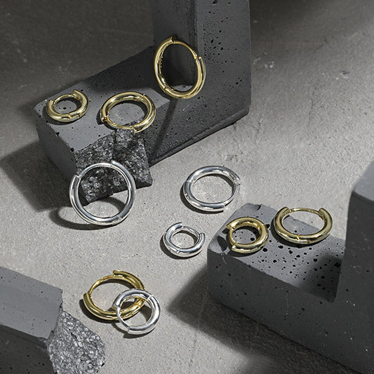 MinimalistVersatile Geometric Circle Sterling Silver Earrings For Women
