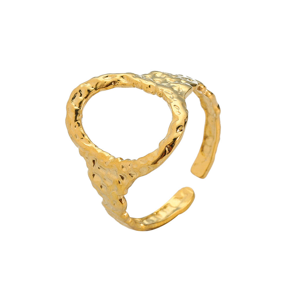 Golden Open O-Shaped Circle Ring