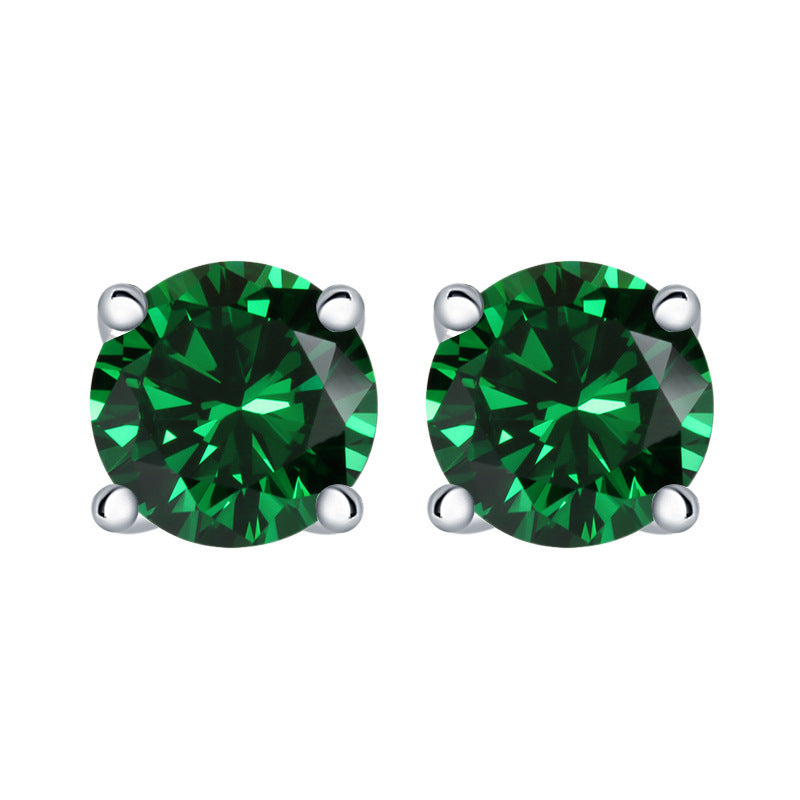 December Birthday Stone Stud Earrings For Women