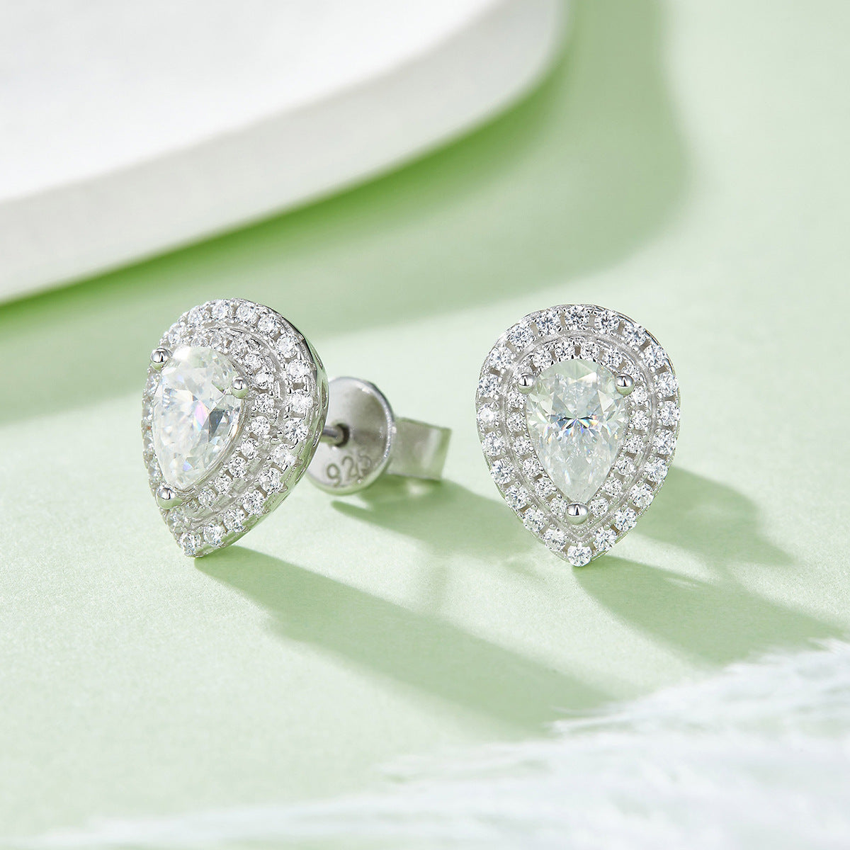 Moissanite Water Drop Pear-shaped S925 Sterling Silver Jewelry Suit